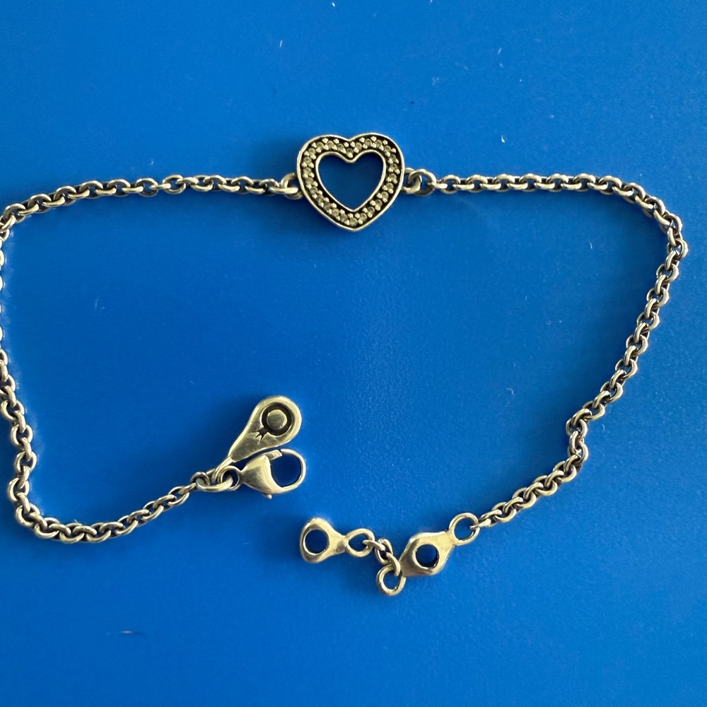 Pandora silver  Heart Charm Bracelet